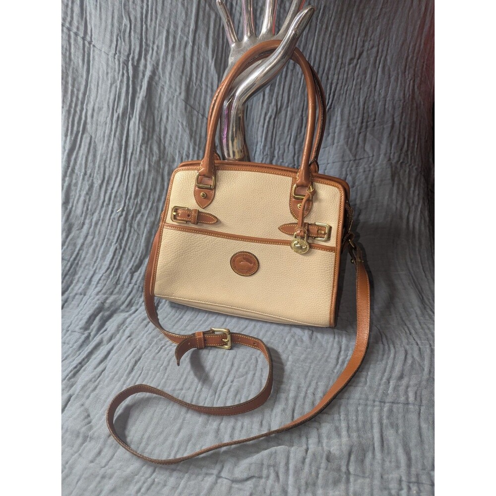Vintage Dooney & Bourke Buckle RARE Whispers of Lace AWL Handbag White Bone